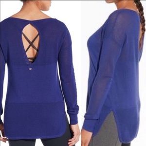 CALIA effortless knit blue sweater size large